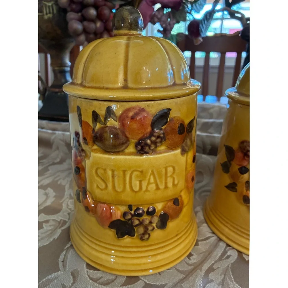 Vintage Los Angeles Potteries 1967 Coffee & Sugar Canister Set‎ Collectable 2pc